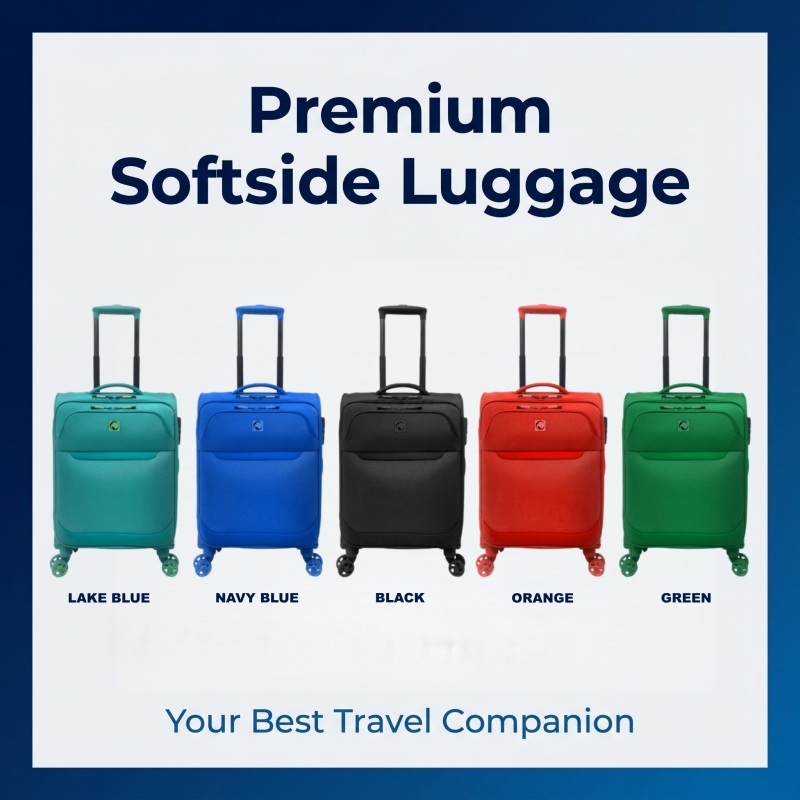 01_主图_品牌主视觉_副本 NOMBERONE Lightweight Softside Luggage, Expandable Fabric Rolling Suitcase with TSA Lock, Front Pocket & Silent 360° Spinner Wheels, 20/24/28 Inch Carry On & Checked Travel Bag