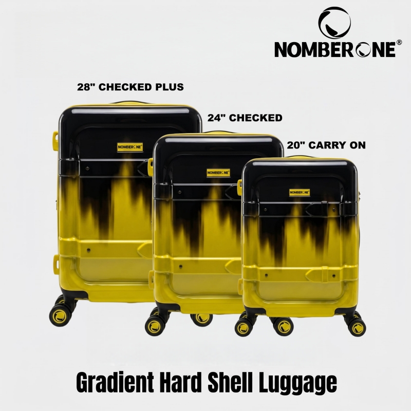 NOMBERONE Ink Splash Gradient Hard Shell Luggage, ABS+PC Lightweight Rolling Suitcase with TSA Lock & Silent 360° Spinner Wheels, 20/24/28 Inch Carry On Checked Travel Luggage
