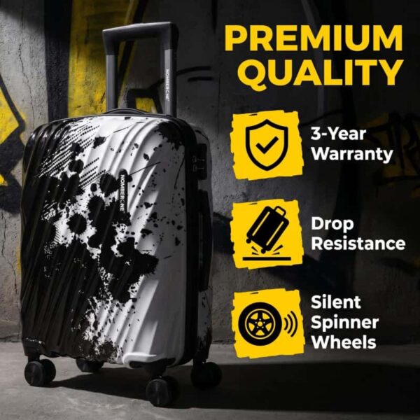 03_图标卖点图_核心优势_副本 NOMBERONE Ink Splash Graffiti Hard Shell Luggage, ABS+PC Scratch Resistant Rolling Suitcase with TSA Lock & Silent 360° Spinner Wheels, 21/25/29 Inch Carry On & Checked Street Style Travel Luggage