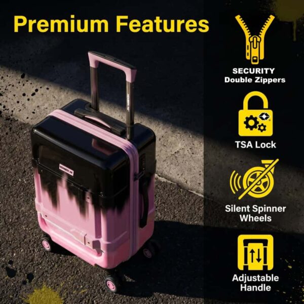 NOMBERONE Ink Splash Gradient Hard Shell Luggage, ABS+PC Lightweight Rolling Suitcase with TSA Lock & Silent 360° Spinner Wheels, 20/24/28 Inch Carry On Checked Travel Luggage
