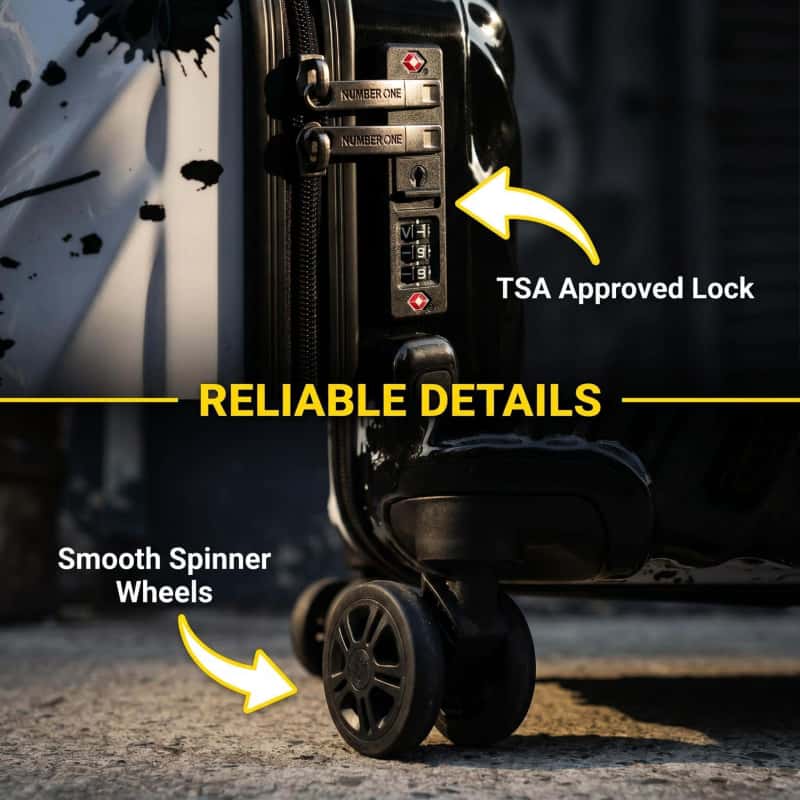 05_细节图_品质细节_副本 NOMBERONE Ink Splash Graffiti Hard Shell Luggage, ABS+PC Scratch Resistant Rolling Suitcase with TSA Lock & Silent 360° Spinner Wheels, 21/25/29 Inch Carry On & Checked Street Style Travel Luggage