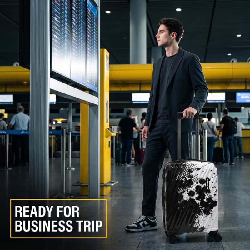 06_人物场景图_机场出行_副本 NOMBERONE Ink Splash Graffiti Hard Shell Luggage, ABS+PC Scratch Resistant Rolling Suitcase with TSA Lock & Silent 360° Spinner Wheels, 21/25/29 Inch Carry On & Checked Street Style Travel Luggage