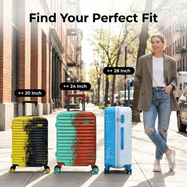 1 NOMBERONE Splash Ink Gradient Hard Shell Luggage, ABS+PC Lightweight Spinner Rolling Suitcase with TSA Lock, 20/24/28 Inch Carry On Travel Luggage