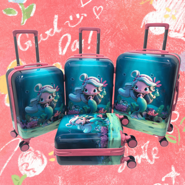 10 NOMBERONE Kids Carry On Luggage Hard Shell Children Rolling Suitcase with Concealed Cup Holder & Detachable Spinner Wheels, 16/18/20/22 Inch Girls Travel