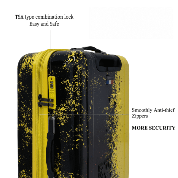 3 NOMBERONE Splash Ink Gradient Hard Shell Luggage, ABS+PC Lightweight Spinner Rolling Suitcase with TSA Lock, 20/24/28 Inch Carry On Travel Luggage