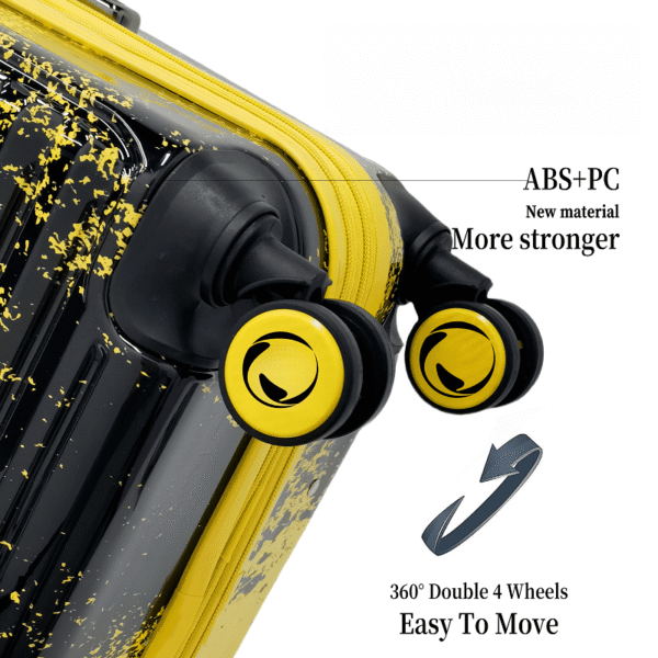 4 NOMBERONE Splash Ink Gradient Hard Shell Luggage, ABS+PC Lightweight Spinner Rolling Suitcase with TSA Lock, 20/24/28 Inch Carry On Travel Luggage