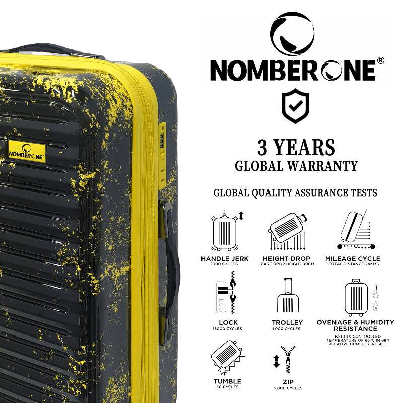 5 NOMBERONE Splash Ink Gradient Hard Shell Luggage, ABS+PC Lightweight Spinner Rolling Suitcase with TSA Lock, 20/24/28 Inch Carry On Travel Luggage