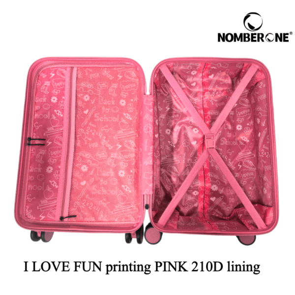 6 NOMBERONE Kids Carry On Luggage Hard Shell Children Rolling Suitcase with Concealed Cup Holder & Detachable Spinner Wheels, 16/18/20/22 Inch Girls Travel