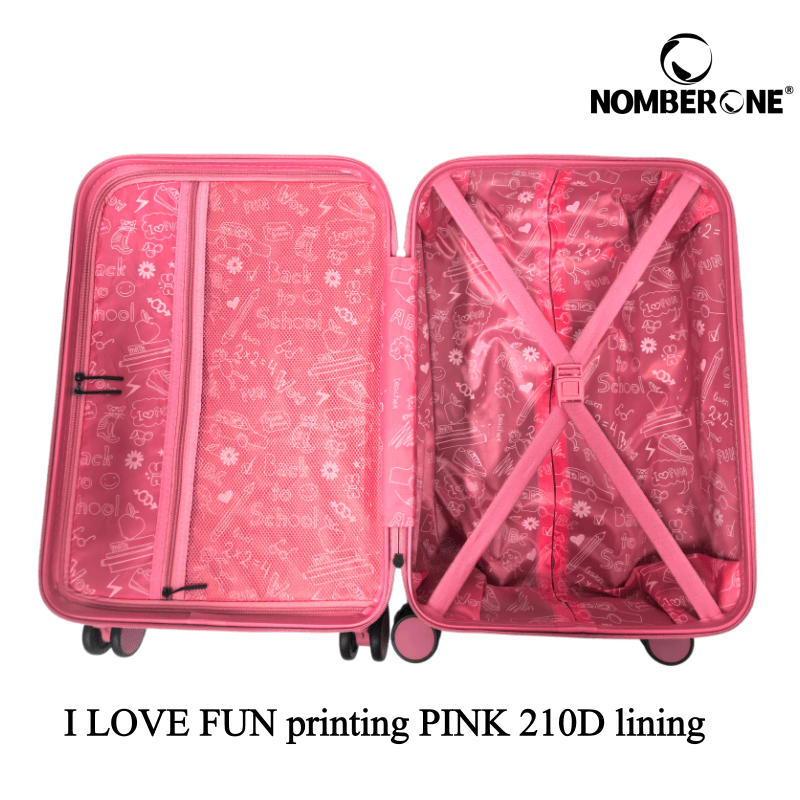 6 NOMBERONE Kids Carry On Luggage Hard Shell Children Rolling Suitcase with Concealed Cup Holder & Detachable Spinner Wheels, 16/18/20/22 Inch Girls Travel