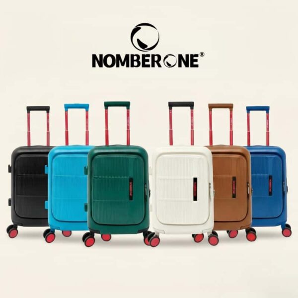 NOMBERONE Front Opening Laptop Compartment Luggage, 100% Pure PC Hard Shell Business Rolling Suitcase with Silent 360° Spinner Wheels, 20/25/29 Inch Carry On & Checked Travel Luggage