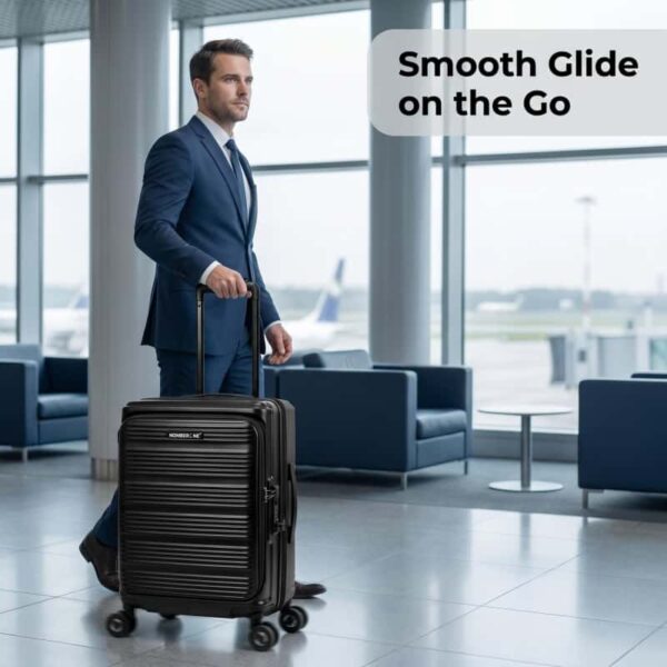 07_人物场景图_商务差旅_副本 NOMBERONE Front Opening PC Business Luggage, Expandable Hard Shell Rolling Suitcase with TSA Lock & Silent 360° Spinner Wheels, 20/25/29 Inch Carry On Checked Travel Luggage