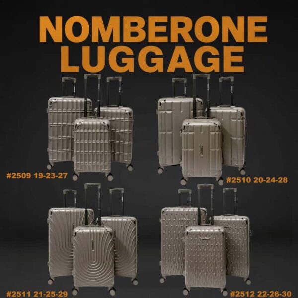 NOMBERONE 12‑Piece SKD Luggage Set, 4 Models Combinations, ABS Hard‑Shell Suitcase, 360° Spinner Wheels, Built‑in Combination Lock, Travel Luggage For Wholesale