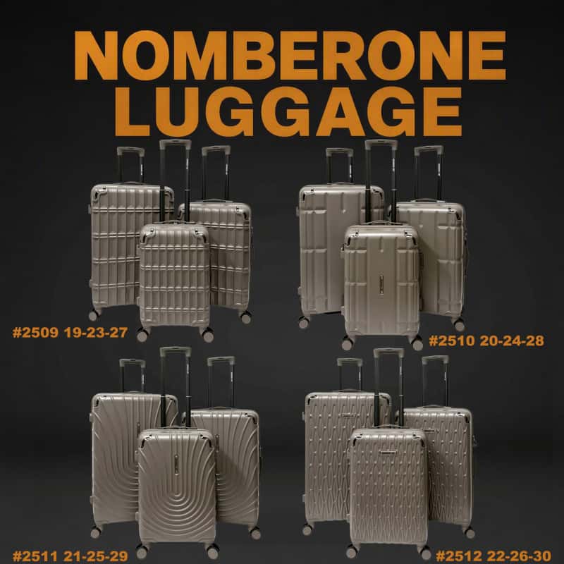 NOMBERONE 12‑Piece SKD Luggage Set, 4 Models Combinations, ABS Hard‑Shell Suitcase, 360° Spinner Wheels, Built‑in Combination Lock, Travel Luggage For Wholesale