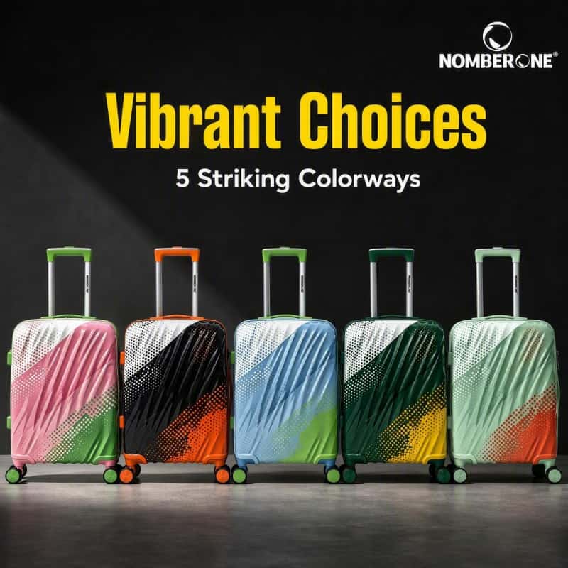 NOMBERONE ABS+PC Hard Shell Luggage Set, Gradient Halftone Dot Print Spinner Suitcase with TSA Lock, Trolley Case With 5 Fashion Color Options