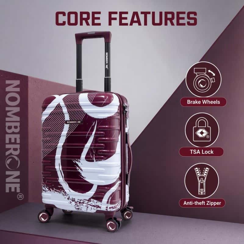 NOMBERONE Splash Ink Printed Luggage Set, ABS+PC Hard Shell Suitcase with TSA Lock, Brake Silent Spinner Wheels, 20/24/28 Inch Travel Carry On Luggage
