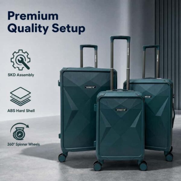 OMBERONE 12‑Piece SKD Hard Shell Luggage Set, 4 Stylish Textured Designs, Multi‑Size Spinner Suitcase Collection with Reinforced Corner & Combination Lock