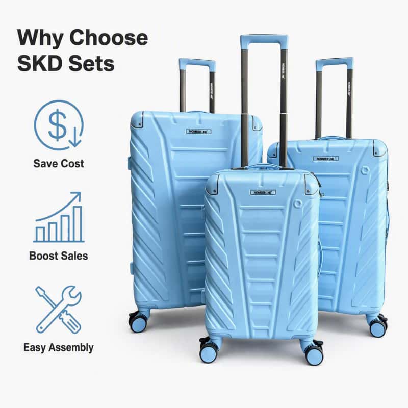 02_图标卖点图_采购优势速览_副本 NOMBERONE 12‑Piece SKD Hard Shell Luggage Set, 4 Models,Durable ABS Suitcase with Brake Wheels, Protective Corner Guards, Built‑in Combination Lock, Easy‑to‑Assemble for Wholesale