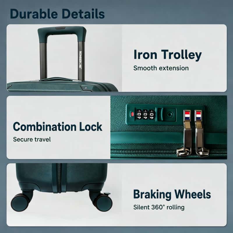 OMBERONE 12‑Piece SKD Hard Shell Luggage Set, 4 Stylish Textured Designs, Multi‑Size Spinner Suitcase Collection with Reinforced Corner & Combination Lock