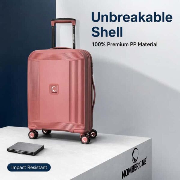 NOMBERONE 4‑Piece Hard Shell Luggage Set, 100% PP Expandable Suitcase with TSA Lock, Silent 360° Spinner Wheels,with Cosmetic Case