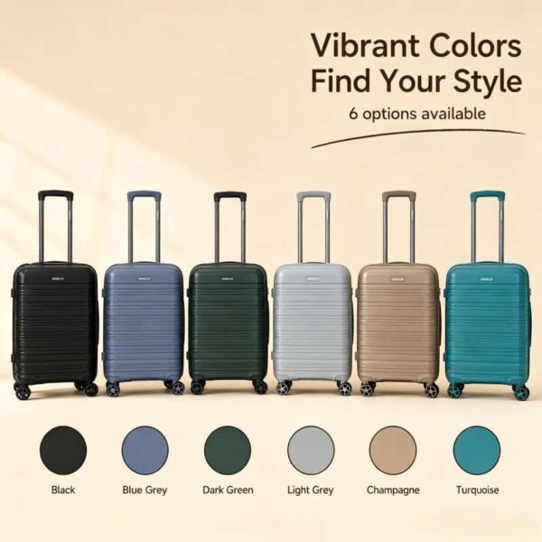 04_多色图_款式选择1_副本 NOMBERONE 3‑Piece Expandable PP Hard Shell Luggage Set, 20/24/28 Inch Hardside Spinner Suitcase with TSA Lock, Anti‑Scratch Travel Luggage for Family Trip