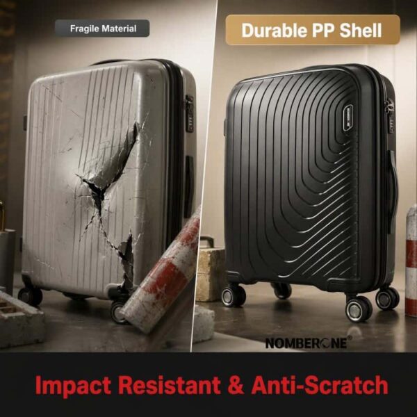 NOMBERONE 4‑Piece Hard Shell Luggage Set, Expandable PP Suitcase with TSA Lock & Silent Spinner Wheels, Travel Luggage 14/20/24/28 Inch