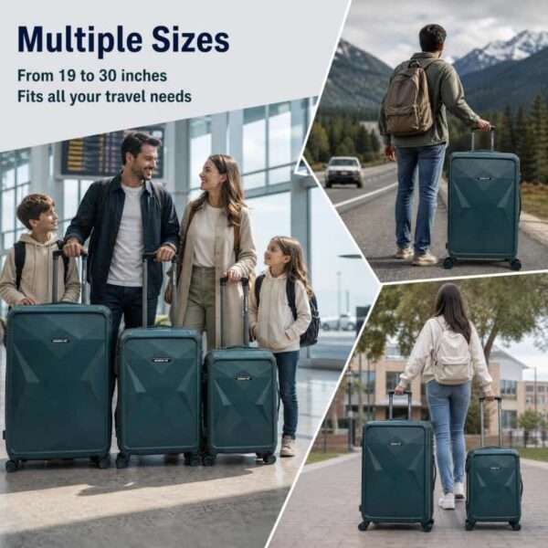 OMBERONE 12‑Piece SKD Hard Shell Luggage Set, 4 Stylish Textured Designs, Multi‑Size Spinner Suitcase Collection with Reinforced Corner & Combination Lock