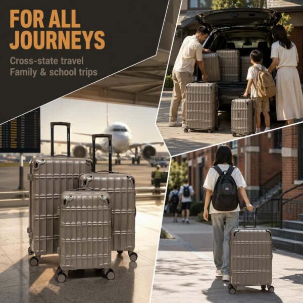 NOMBERONE 12‑Piece SKD Luggage Set, 4 Models Combinations, ABS Hard‑Shell Suitcase, 360° Spinner Wheels, Built‑in Combination Lock, Travel Luggage For Wholesale