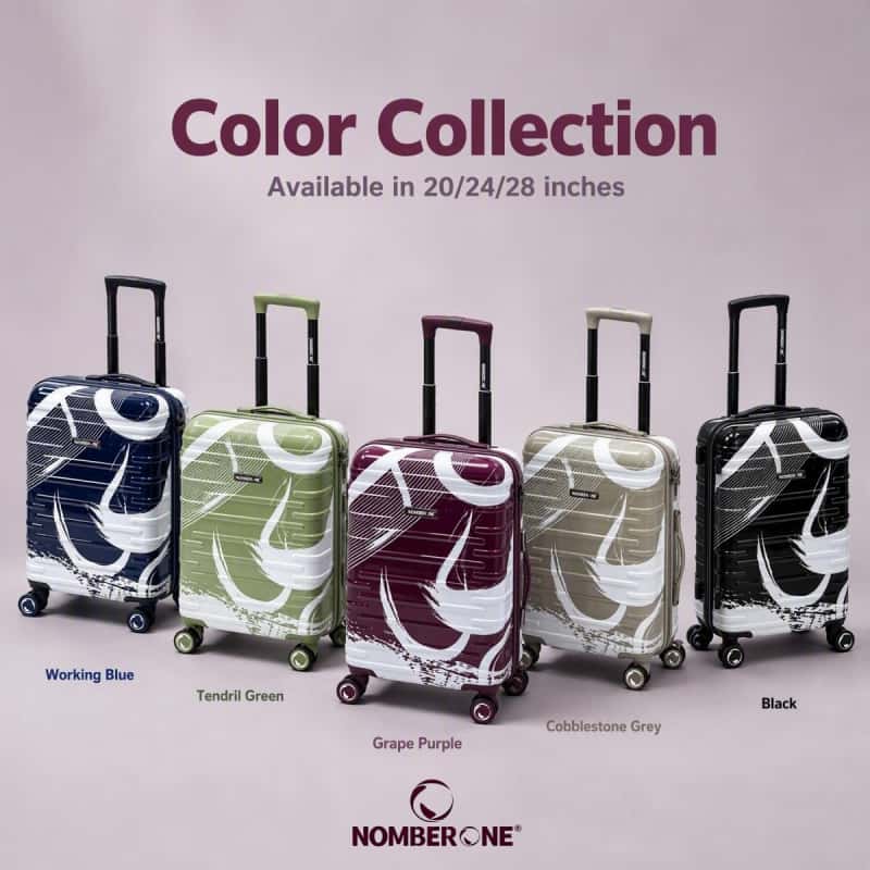 NOMBERONE Splash Ink Printed Luggage Set, ABS+PC Hard Shell Suitcase with TSA Lock, Brake Silent Spinner Wheels, 20/24/28 Inch Travel Carry On Luggage