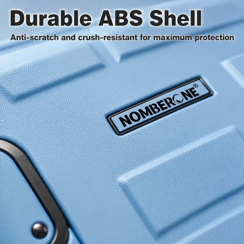 05_材质图_坚固壳体展示_副本 NOMBERONE 12‑Piece SKD Hard Shell Luggage Set, 4 Models,Durable ABS Suitcase with Brake Wheels, Protective Corner Guards, Built‑in Combination Lock, Easy‑to‑Assemble for Wholesale