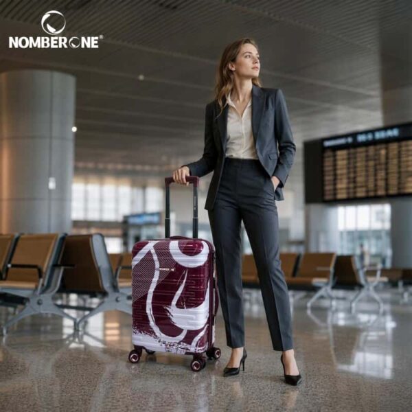 NOMBERONE Splash Ink Printed Luggage Set, ABS+PC Hard Shell Suitcase with TSA Lock, Brake Silent Spinner Wheels, 20/24/28 Inch Travel Carry On Luggage