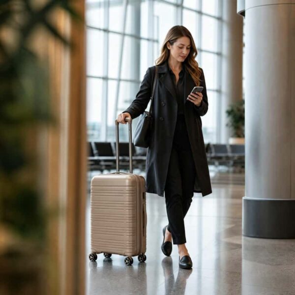 06_人物场景图_长途差旅1_副本 NOMBERONE 3‑Piece Expandable PP Hard Shell Luggage Set, 20/24/28 Inch Hardside Spinner Suitcase with TSA Lock, Anti‑Scratch Travel Luggage for Family Trip