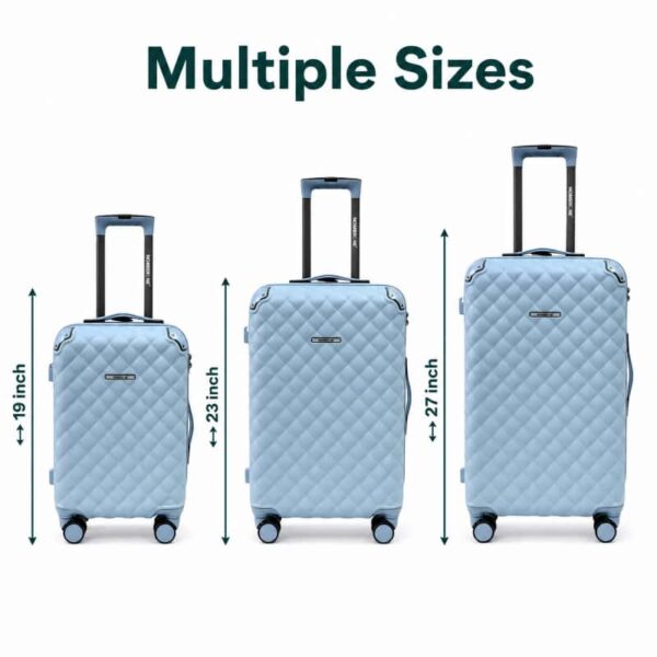 06_尺寸图_规格参数_副本 NOMBERONE 12‑Piece SKD Unassembled Luggage Set, 4 Distinct Textured Shell Designs, ABS Hard‑Shell Suitcase, 360° Spinner Wheels, Wholesale Travel Luggage Semi-finished