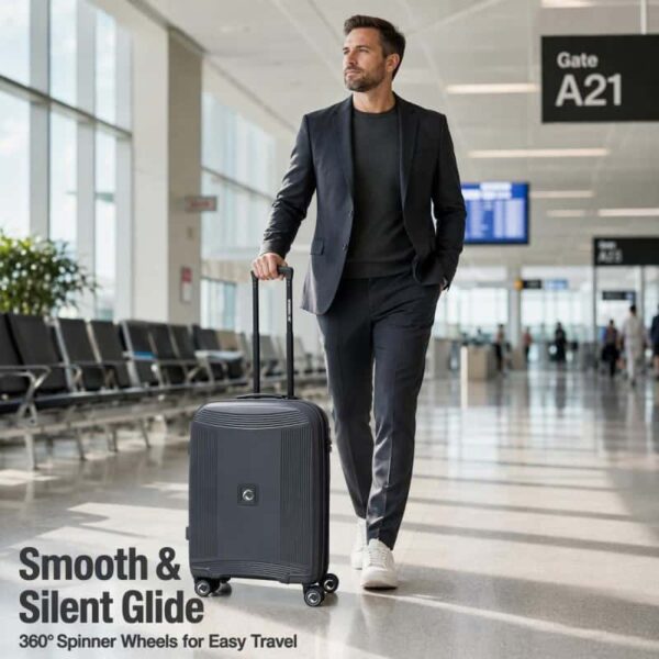 NOMBERONE 4‑Piece Hard Shell Luggage Set, 100% PP Expandable Suitcase with TSA Lock, Silent 360° Spinner Wheels,with Cosmetic Case