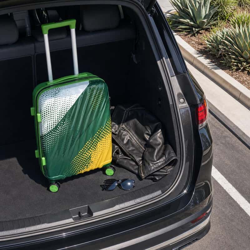 07_场景图_周末出游装载_副本 NOMBERONE ABS+PC Hard Shell Luggage Set, Gradient Halftone Dot Print Spinner Suitcase with TSA Lock, Trolley Case With 5 Fashion Color Options
