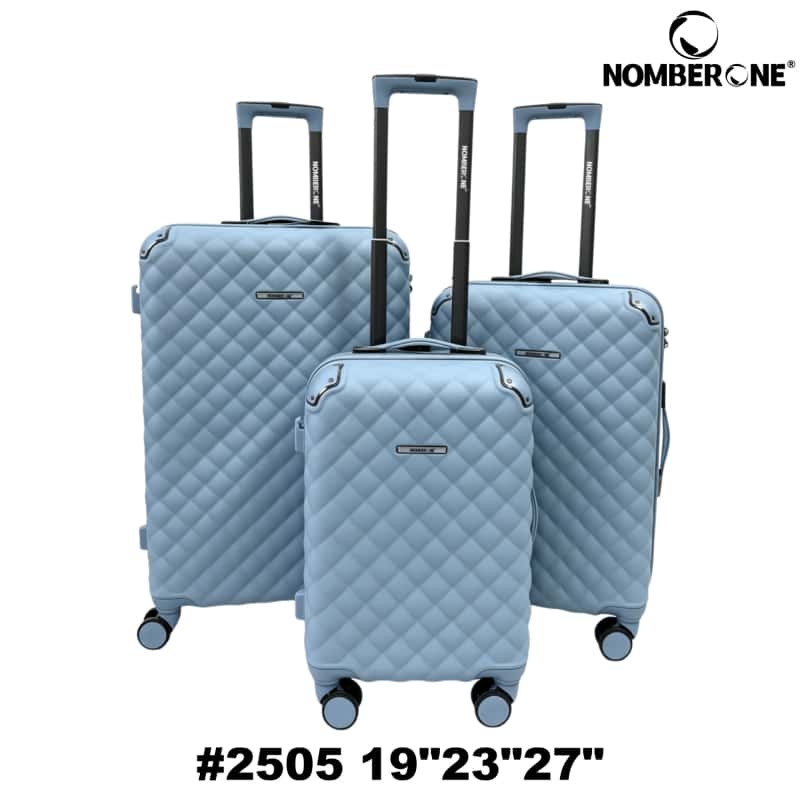 #2505 19-23-27_副本 NOMBERONE 12‑Piece SKD Unassembled Luggage Set, 4 Distinct Textured Shell Designs, ABS Hard‑Shell Suitcase, 360° Spinner Wheels, Wholesale Travel Luggage Semi-finished