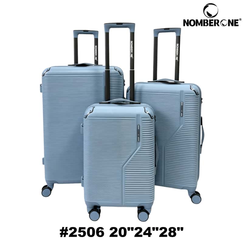 #2506 20-24-28_副本 NOMBERONE 12‑Piece SKD Unassembled Luggage Set, 4 Distinct Textured Shell Designs, ABS Hard‑Shell Suitcase, 360° Spinner Wheels, Wholesale Travel Luggage Semi-finished