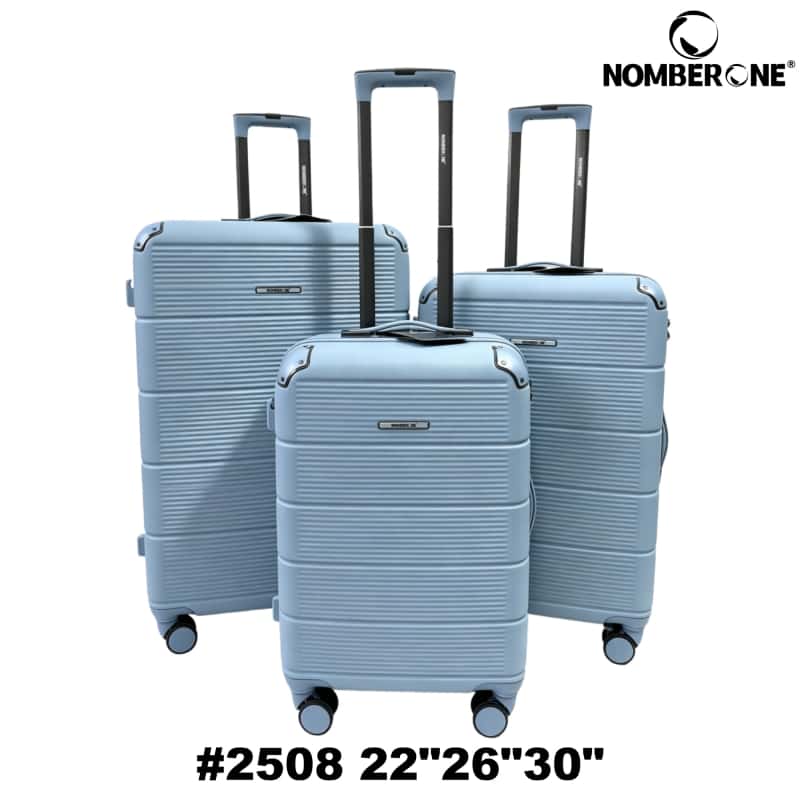 #2508 22-26-30_副本 NOMBERONE 12‑Piece SKD Unassembled Luggage Set, 4 Distinct Textured Shell Designs, ABS Hard‑Shell Suitcase, 360° Spinner Wheels, Wholesale Travel Luggage Semi-finished