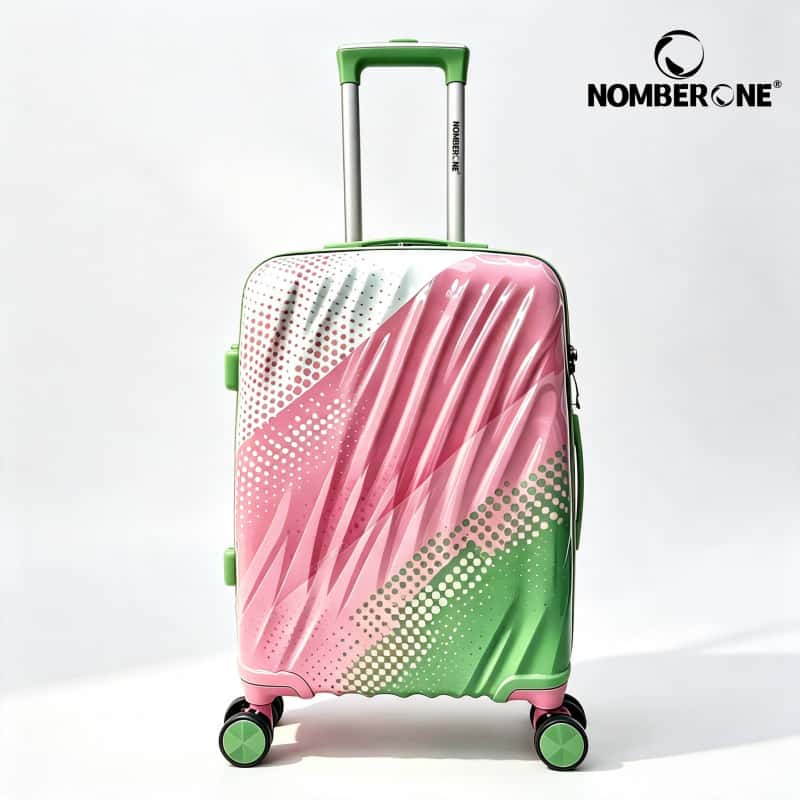 白粉绿_副本 NOMBERONE ABS+PC Hard Shell Luggage Set, Gradient Halftone Dot Print Spinner Suitcase with TSA Lock, Trolley Case With 5 Fashion Color Options