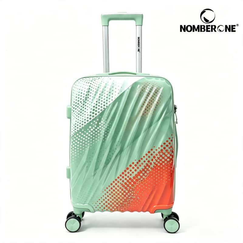 白绿橘_副本 NOMBERONE ABS+PC Hard Shell Luggage Set, Gradient Halftone Dot Print Spinner Suitcase with TSA Lock, Trolley Case With 5 Fashion Color Options