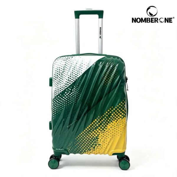 白绿黄_副本 NOMBERONE ABS+PC Hard Shell Luggage Set, Gradient Halftone Dot Print Spinner Suitcase with TSA Lock, Trolley Case With 5 Fashion Color Options