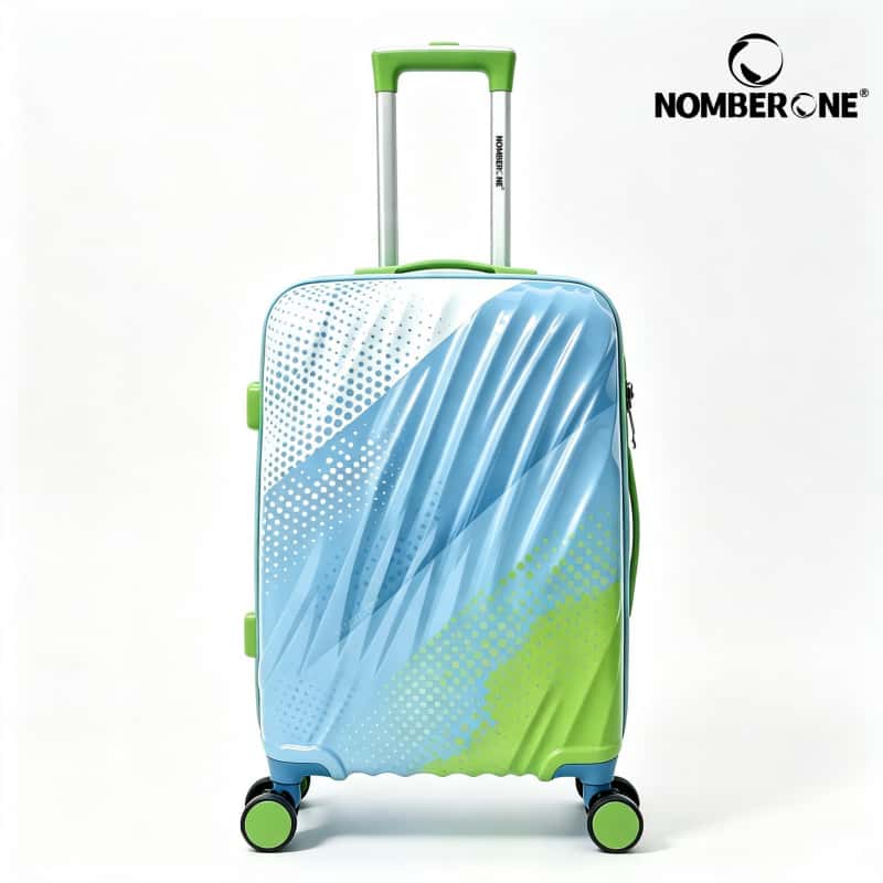 白蓝绿_副本 NOMBERONE ABS+PC Hard Shell Luggage Set, Gradient Halftone Dot Print Spinner Suitcase with TSA Lock, Trolley Case With 5 Fashion Color Options
