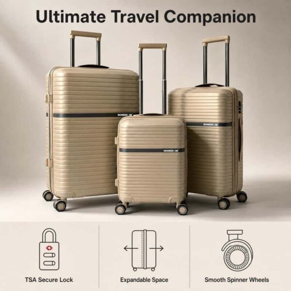 02_Key Feature of STRASBOURG Ultimate Travel Companion: TSA lock, Expandable and Spinner wheels