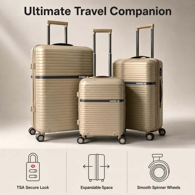 02_Key Feature of STRASBOURG Ultimate Travel Companion: TSA lock, Expandable and Spinner wheels