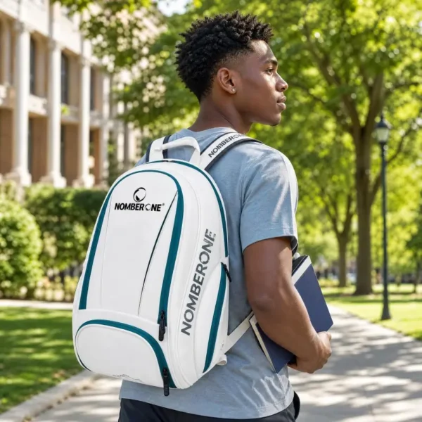 Tennis Backpack with Separate Shoe Compartment, Multi-Pocket Sports Bag