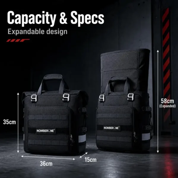 996-05-spec Motorcycle Tail Side Bag 20-40L Waterproof Seat Bag