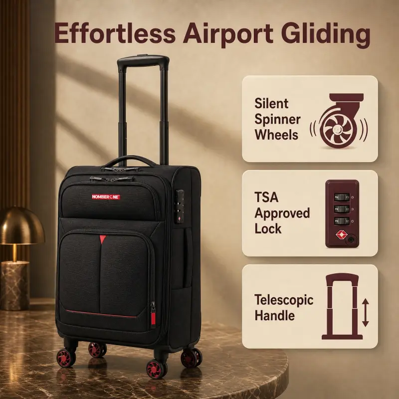 NM-S002 3pcs Lightweight Softside Suitcase, 20/24/28 inch, 5 Colors