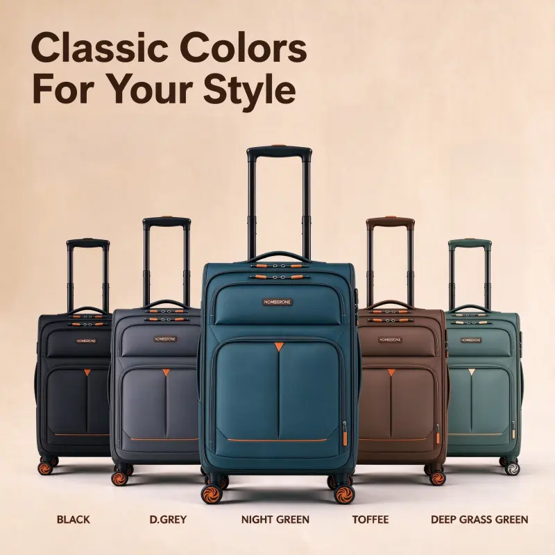NM-S002 3pcs Lightweight Softside Suitcase, 20/24/28 inch, 5 Colors